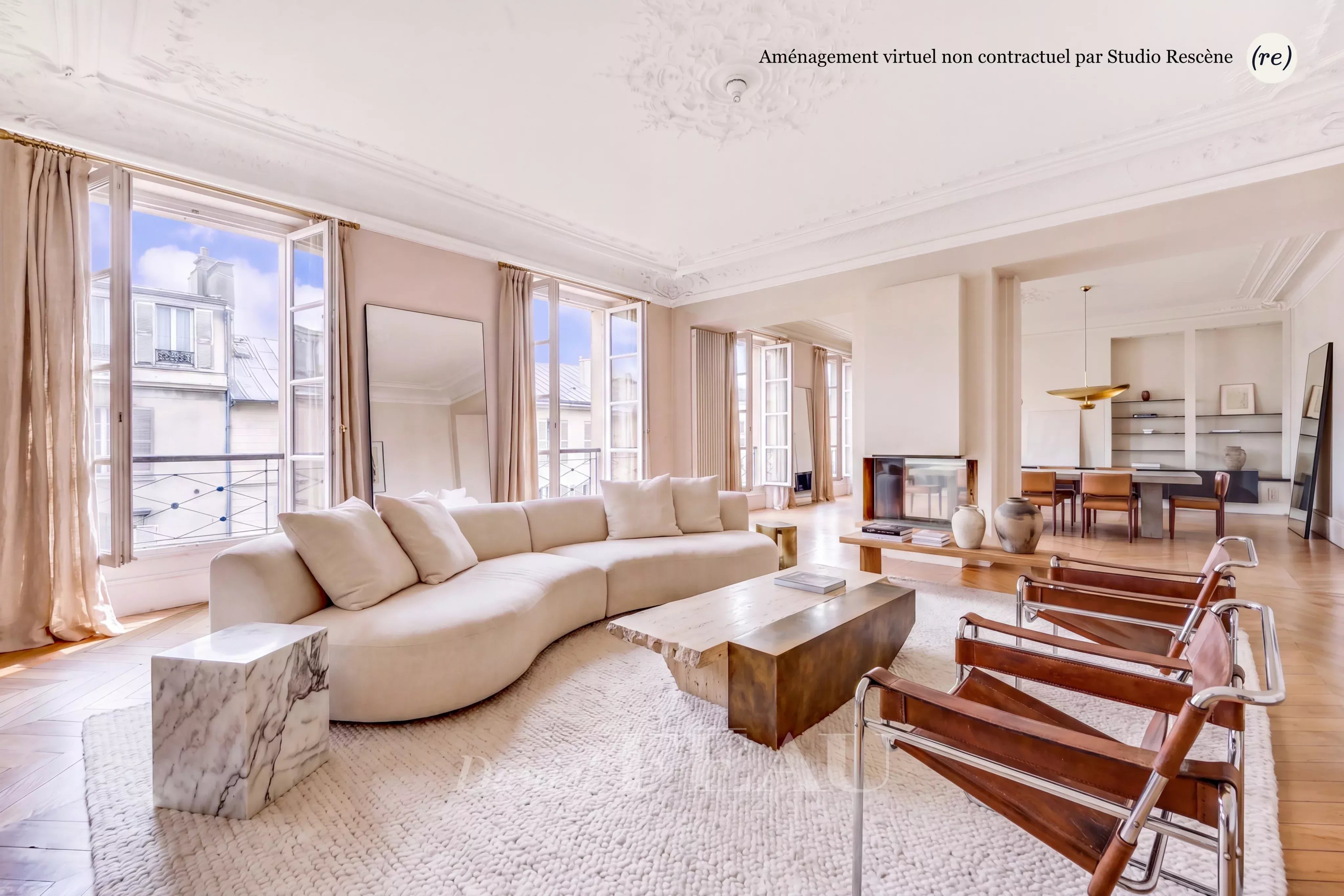 Double réception de 70 m² (home staging virtuel)