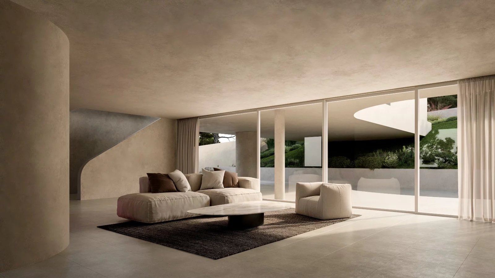 Terrain avec projet et permis pour une villa de luxe