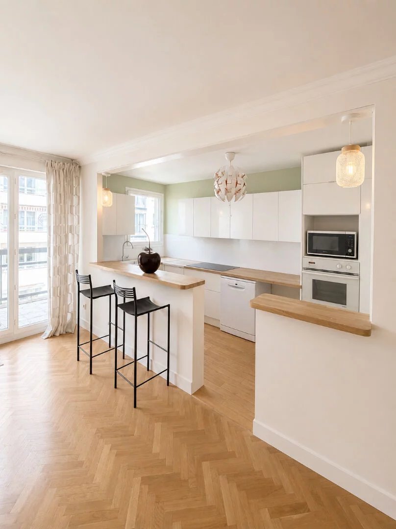 Gambetta - Appartement 3 pièces de 74,42m2 avec balcon de 12 m2 vue sur cour et jardin !