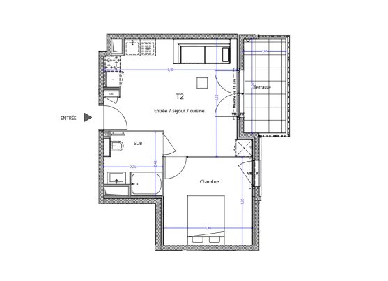 T2 36m² / PARKING / PISCINE - Photo 3