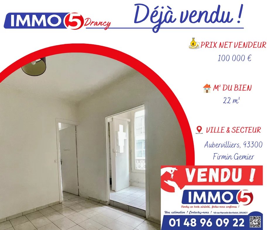 AUBERVILLIERS - STUDIO 22M2 PROCHE METRO
