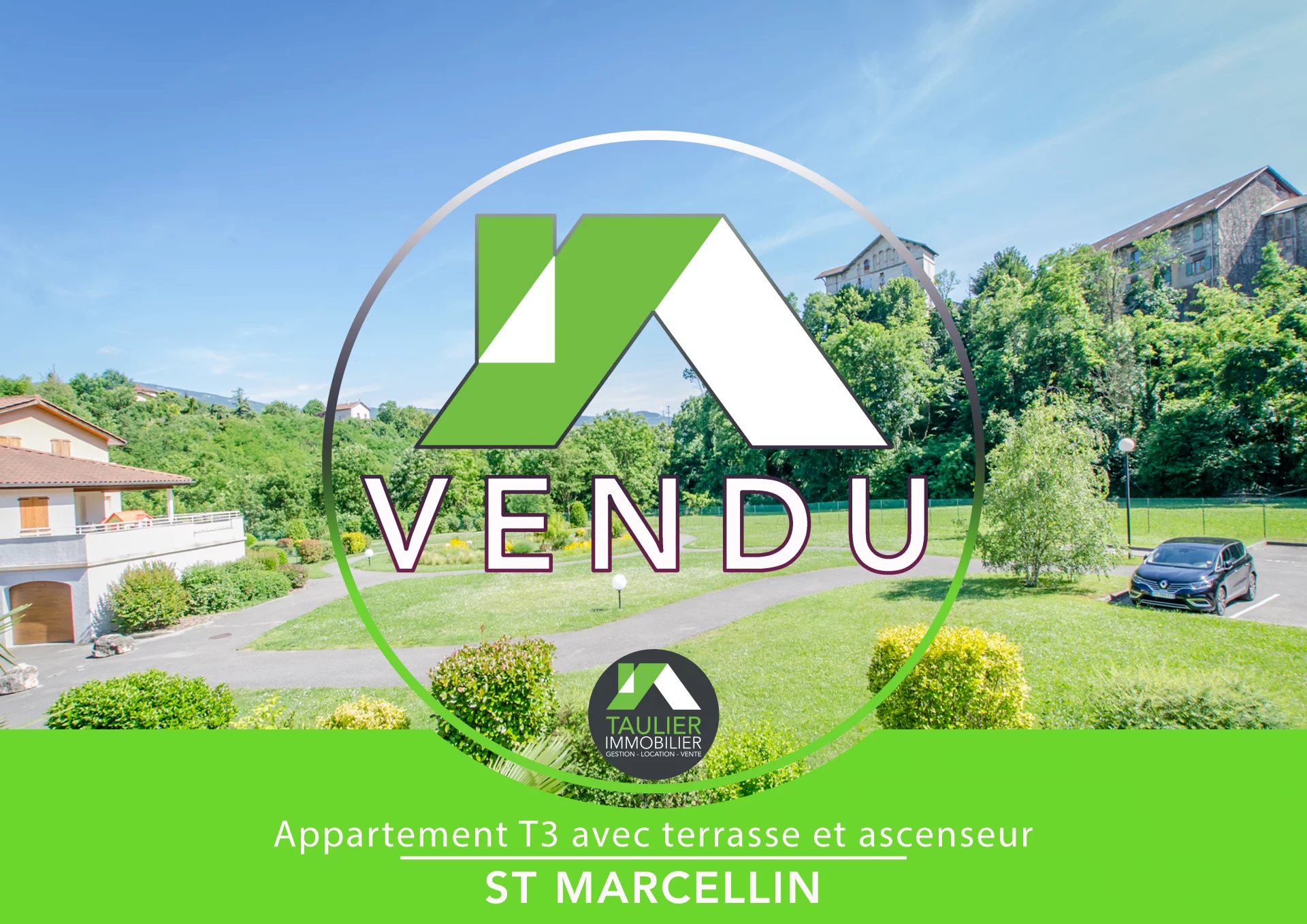 Appart T3 avec terrasse, ascenseur, cave et parking