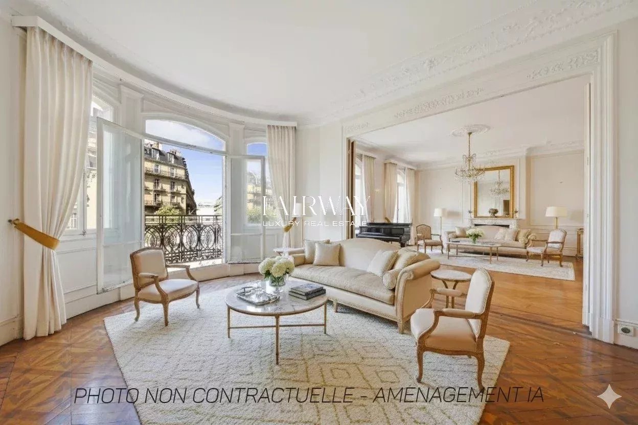 Parc Monceau – Haussmannien 209 m², triple réception, balcon