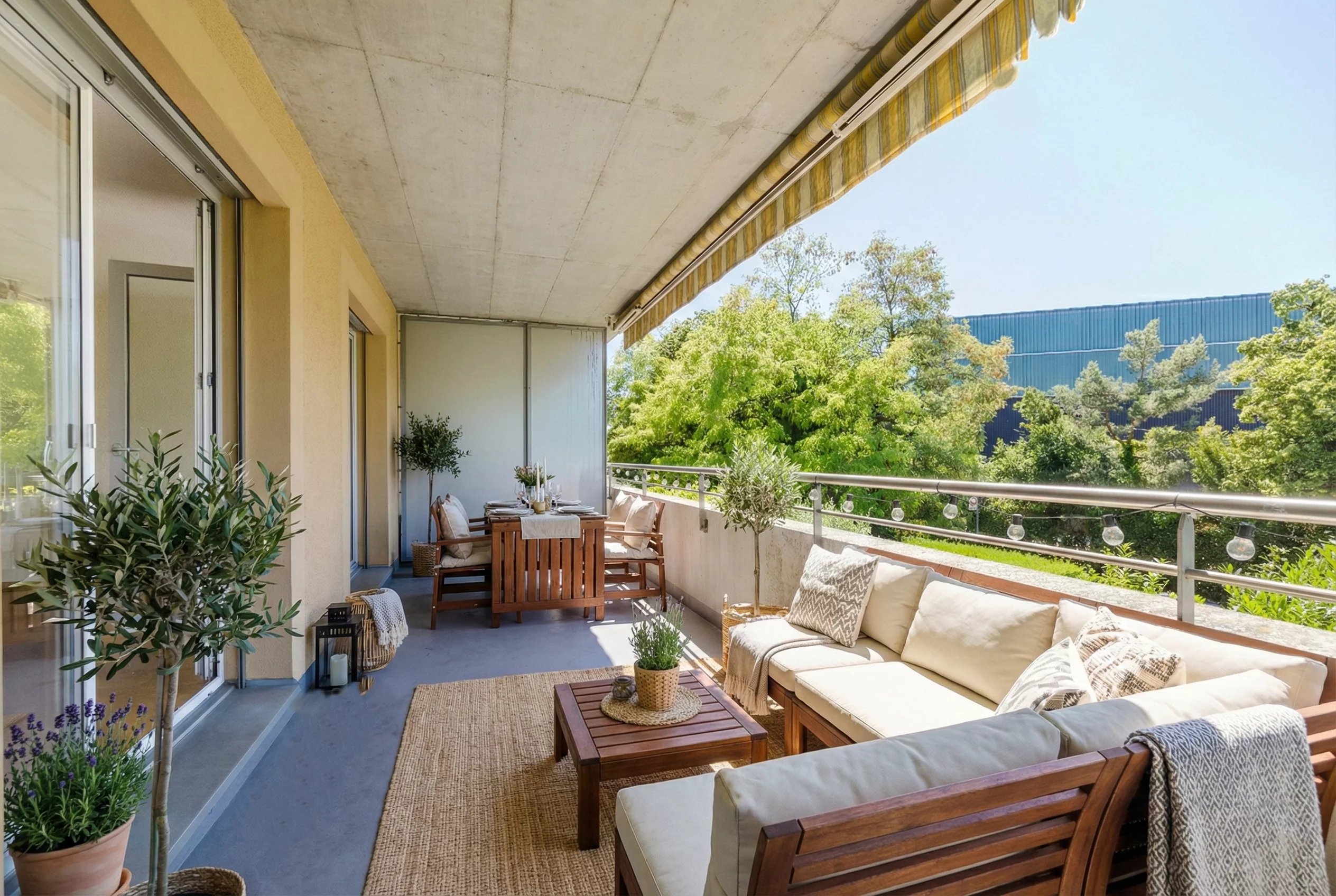 Helle Wohnung mit großem Wohnraum, Balkon und zwei Parkplätzen