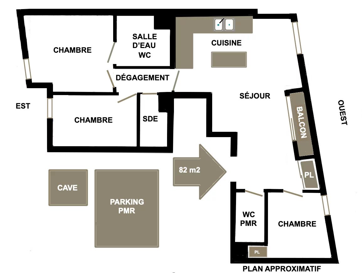 MAIRIE DE MONTREUIL - APPARTEMENT DE 4 PIECES (3 CHAMBRES) AVEC - Image Array