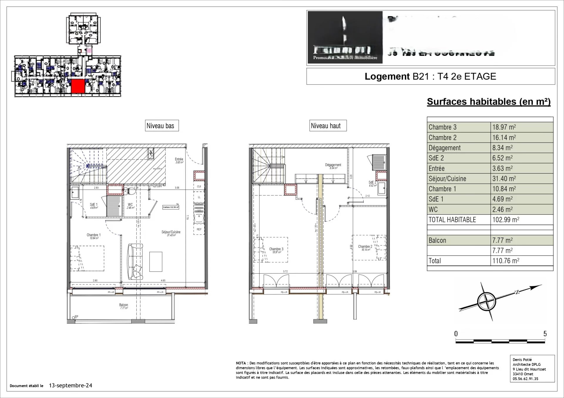 DUPLEX T4 107m² avec balcon - CENTRE VILLE