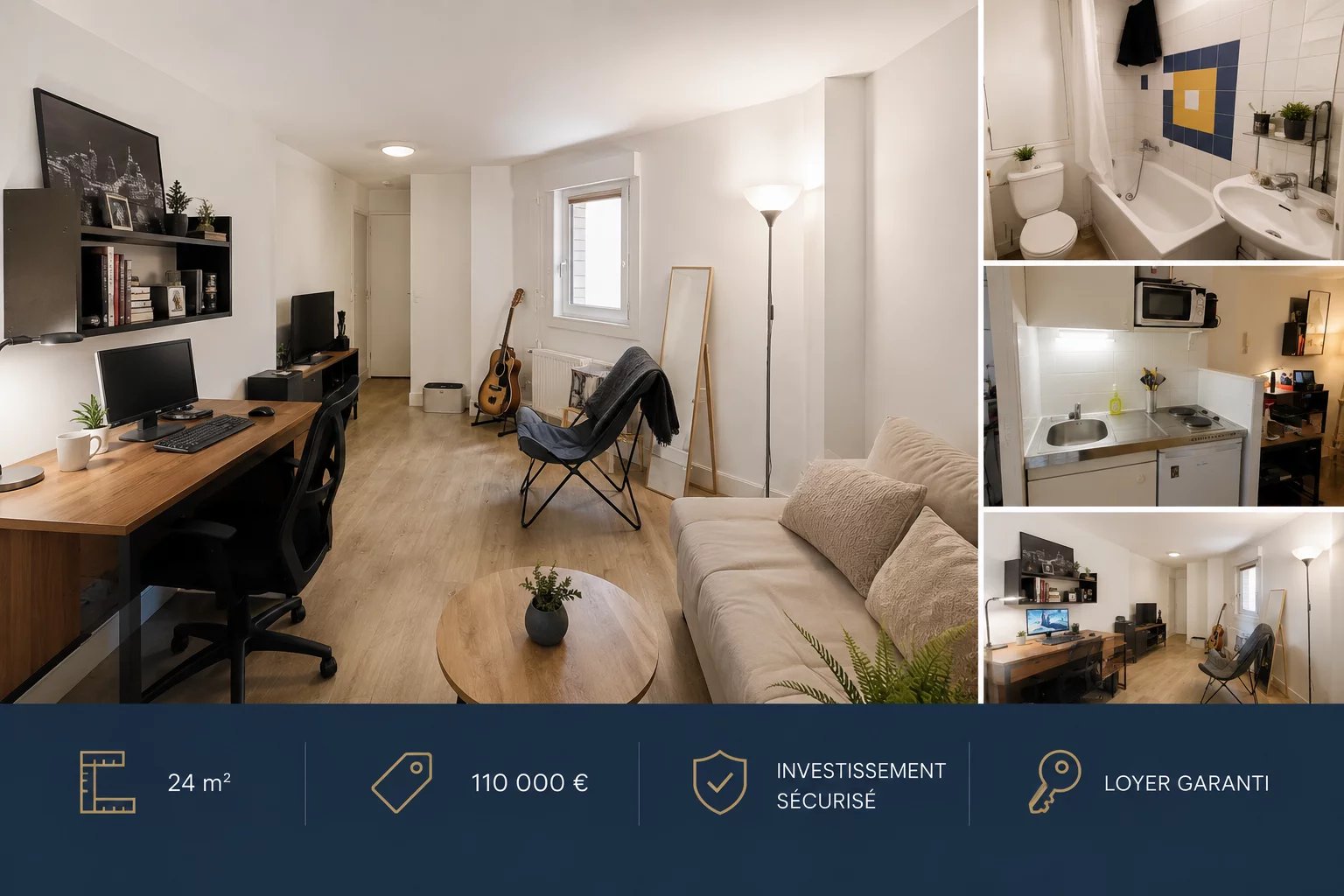 2 pièces à Nice, 24 m²,