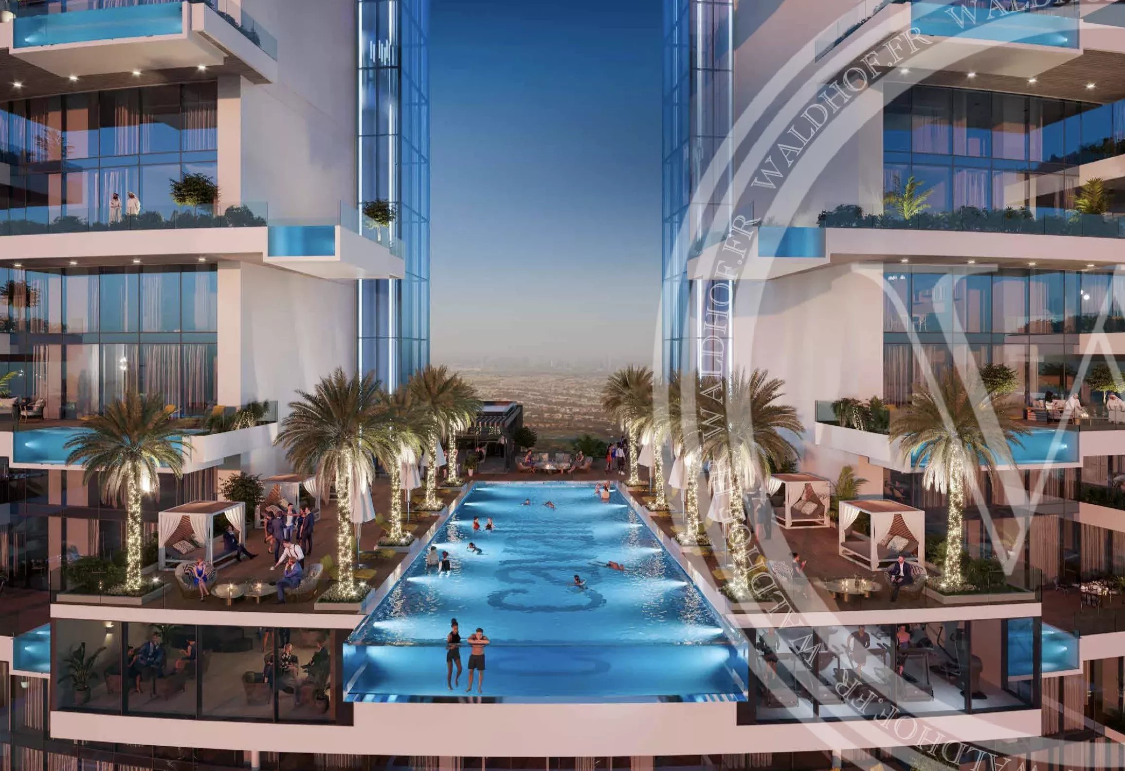 Appartements luxueux à Al Sofouh, Dubaï avec vue sur la mer et les palmiers