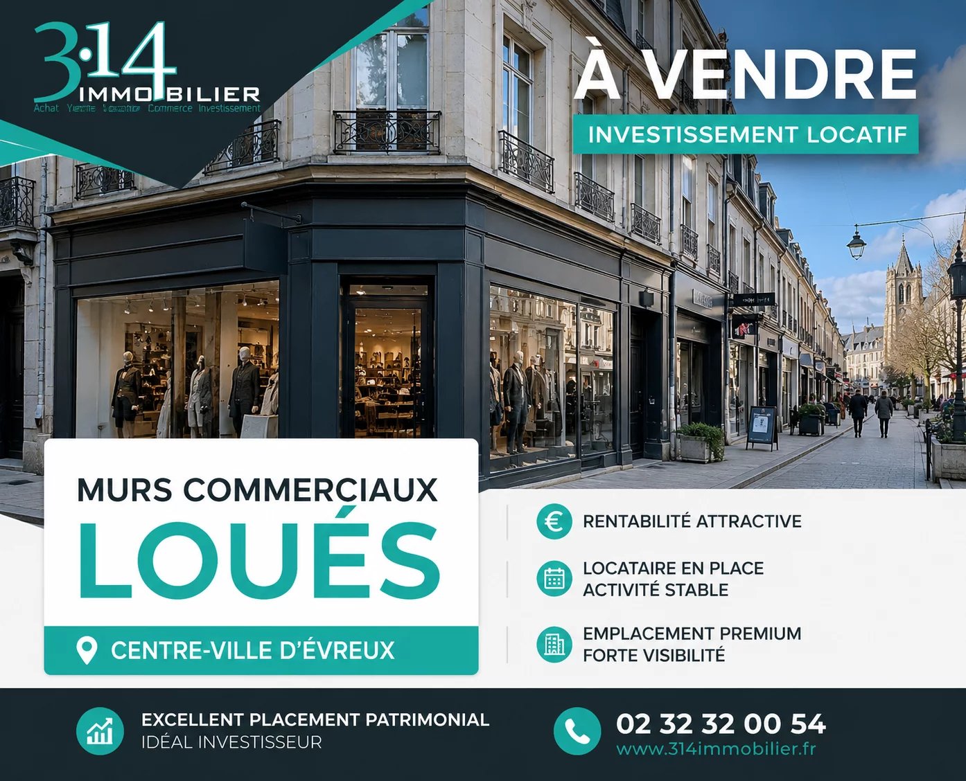 ÉVREUX - Local commercial loué