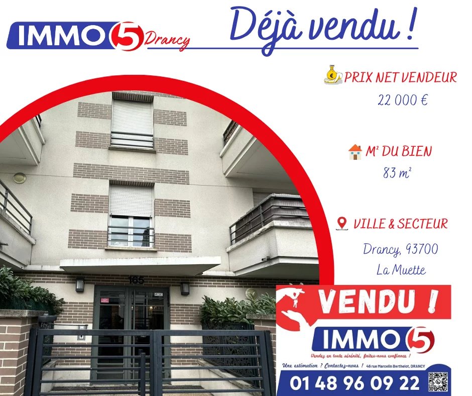 DRANCY LA MUETTE : F3 vue panoramique sur PARIS - Posez vos valises !