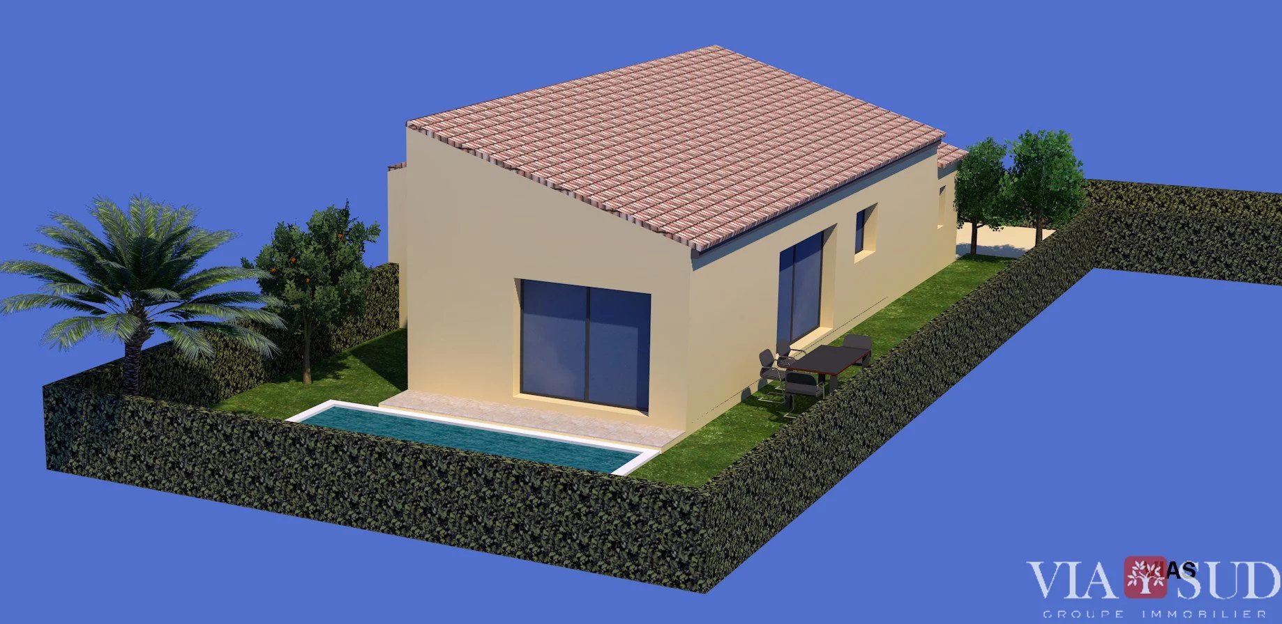 VIAS : Maison 3 pièces avec garage et piscine