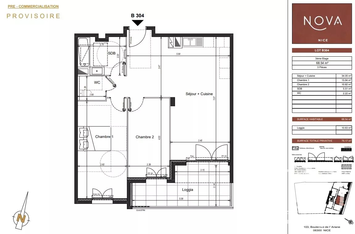 new 3-room apartment in Ariane - Nice