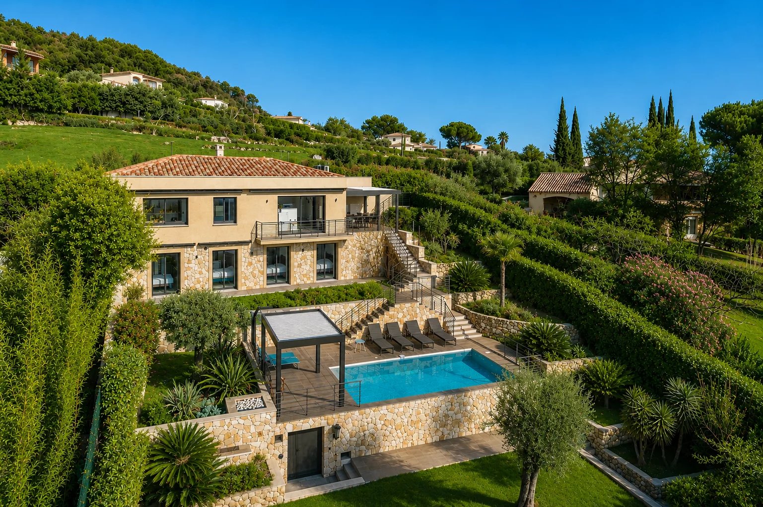 Elegant Contemporary Villa with Sea and Village Views