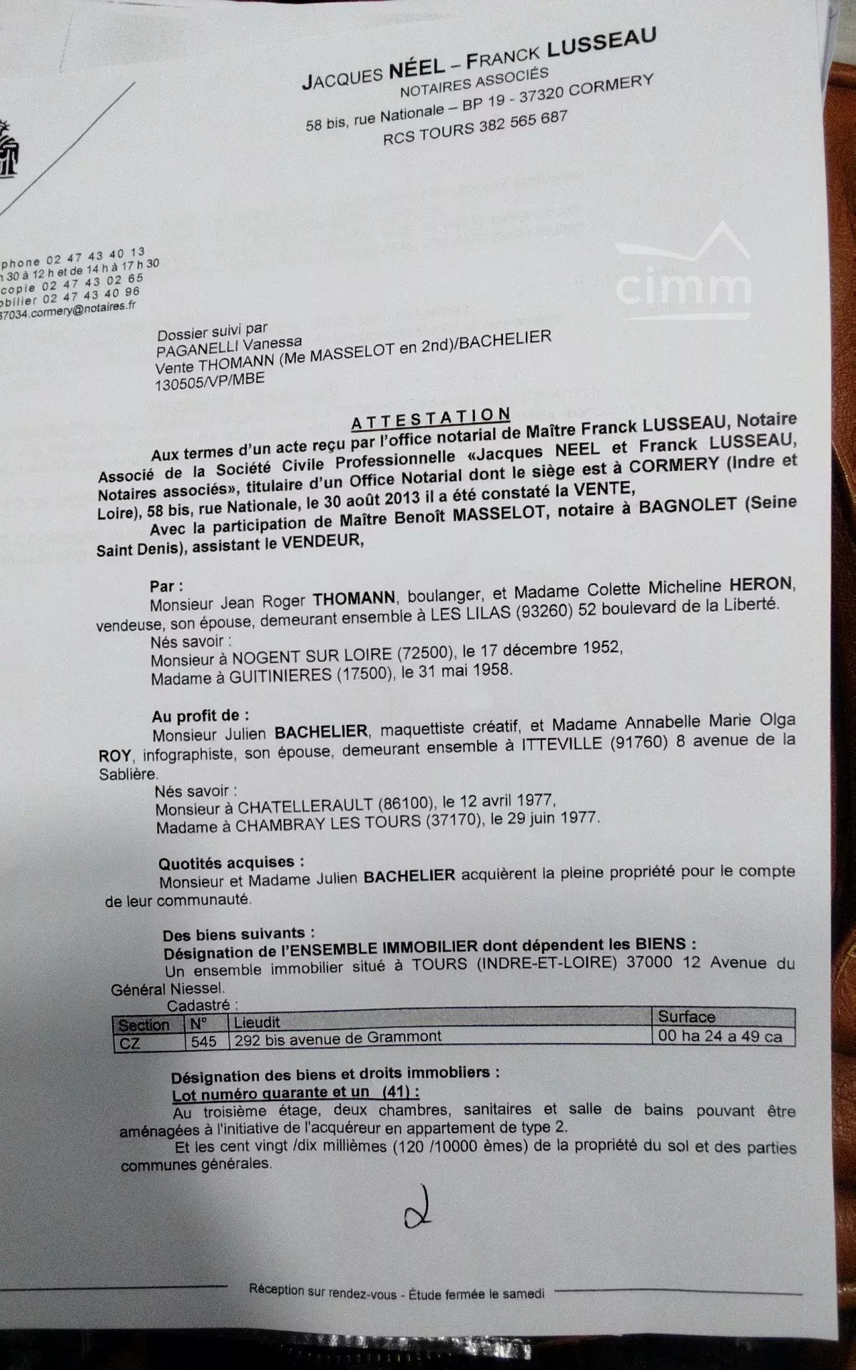 Agence immobilière de Cimm Immobilier BALLAN-MIRE