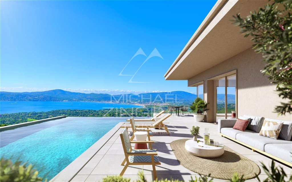 Villa for sale in Grimaud — Grimaud - Exceptional Villa “Les Canebiers” with Panoramic Sea View over the Gulf of Saint-Tropez