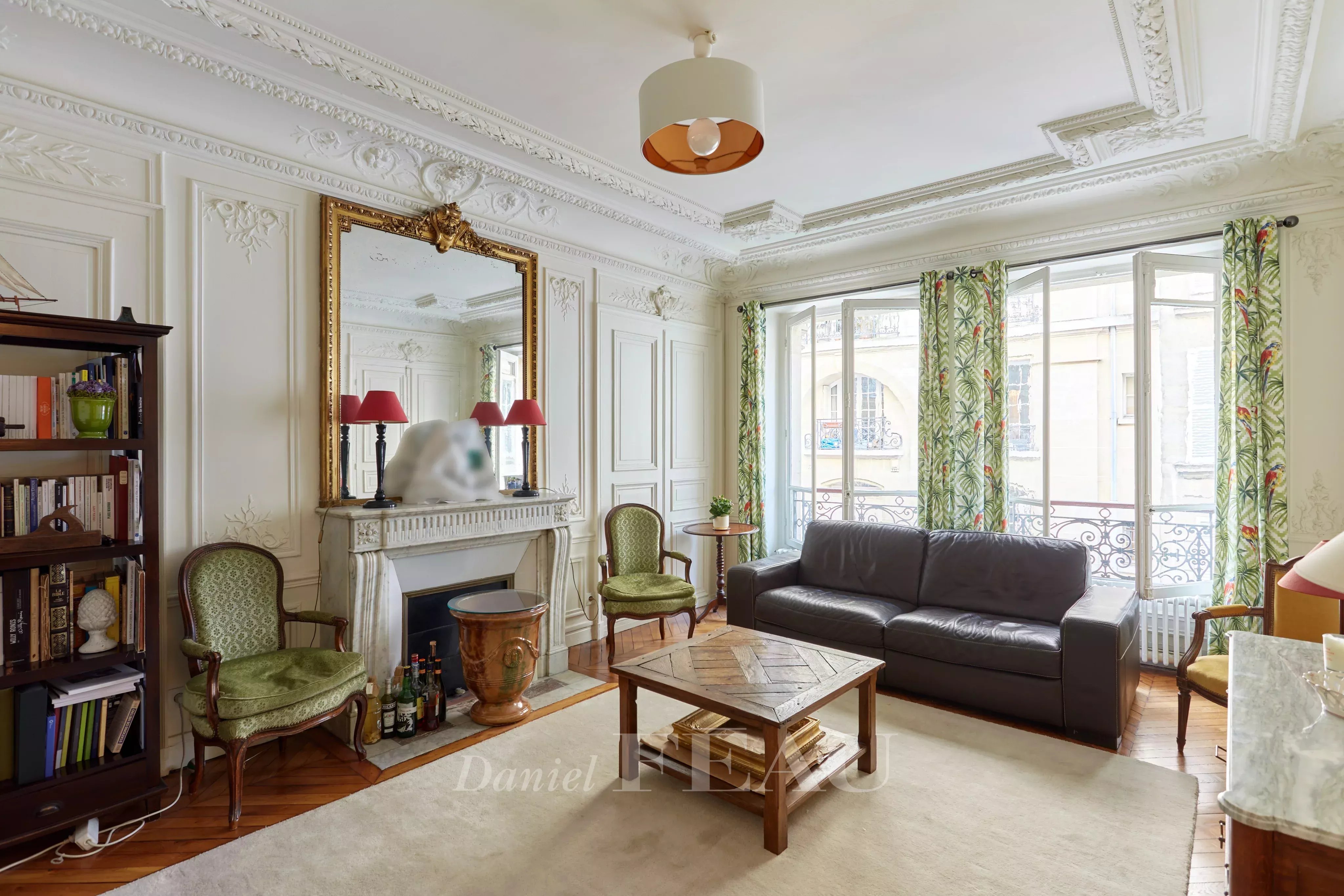 Living room with fireplace