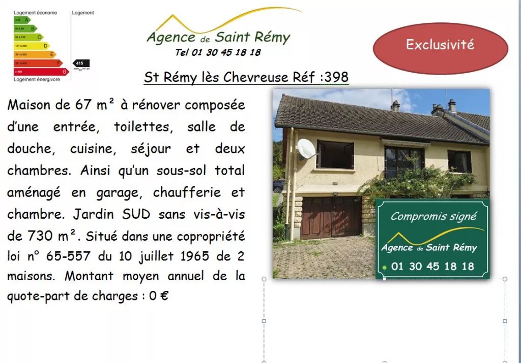 Vente Maison Saint-Rémy-lès-Chevreuse