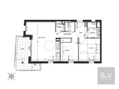61 m² 3-room apartment with terrace — photo 2 of 2