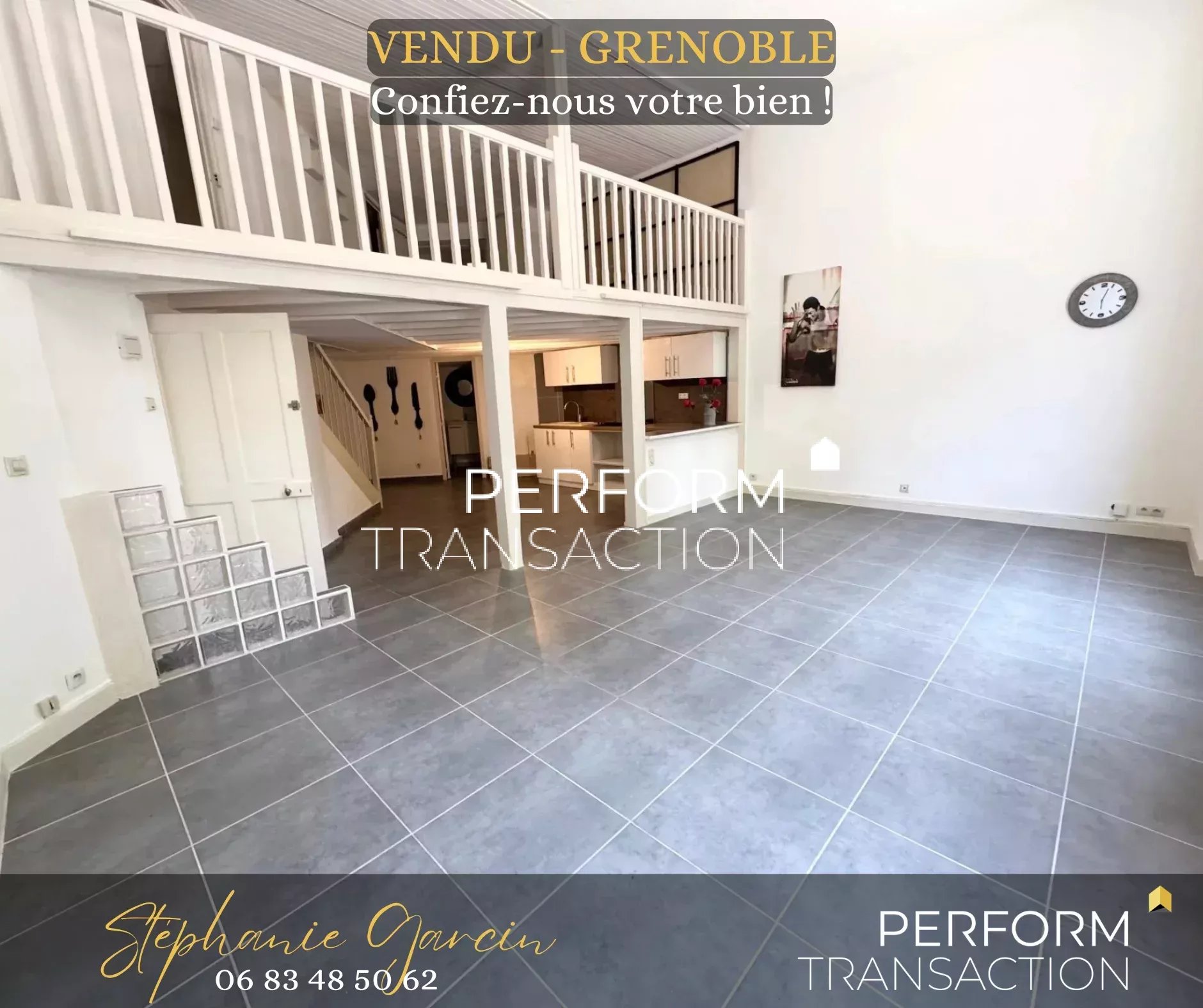 GRENOBLE HYPER CENTRE-Loft de 75m² avec cave