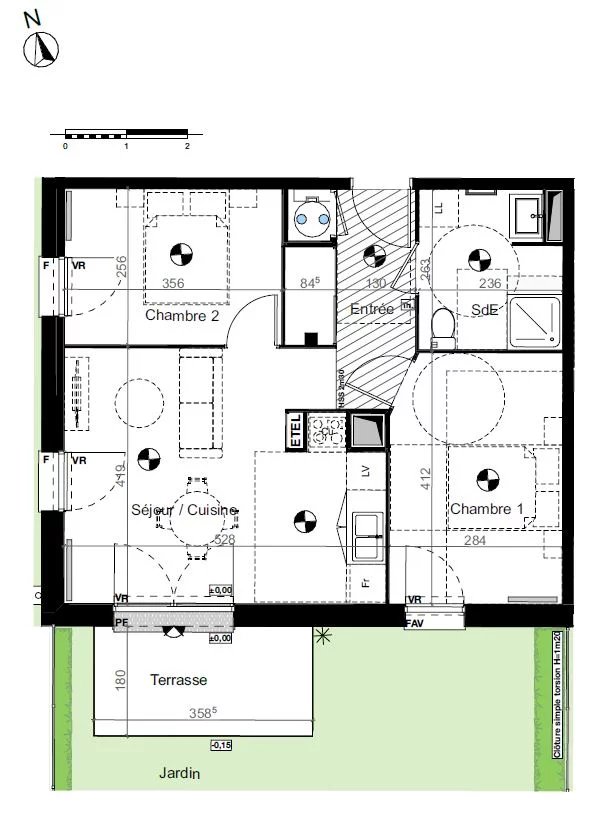 Vente Appartement T3 - 53 m² - Terrasse - Jardin – Sud Ouest - Carbon Blanc – 2 places de stationnement