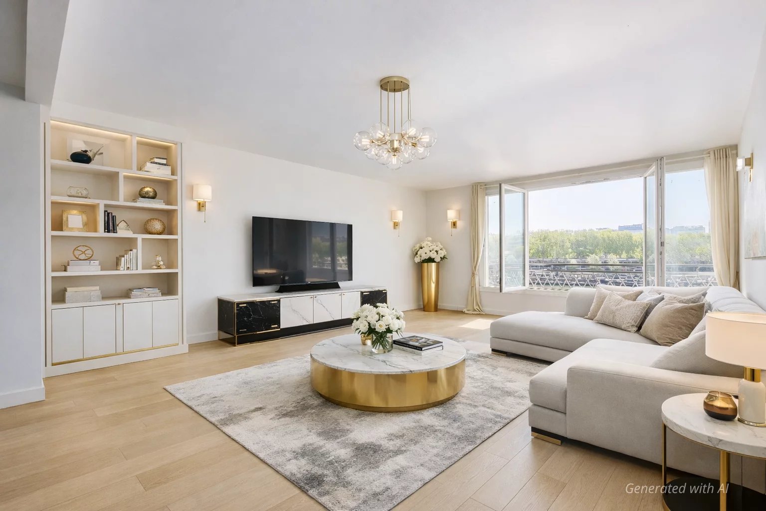 Paris 16. Renovated apartment with panoramic Eiffel Tower views