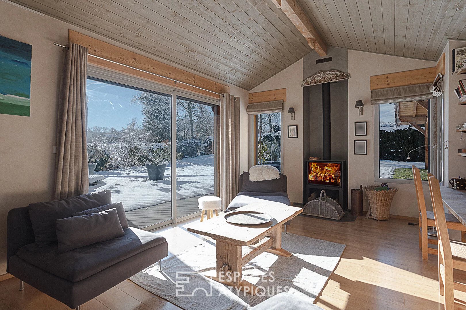 Maison ossature bois comme un refuge contemporain