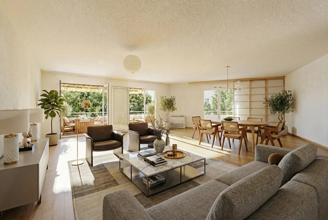 Helle Wohnung mit großem Wohnraum, Balkon und zwei Parkplätzen