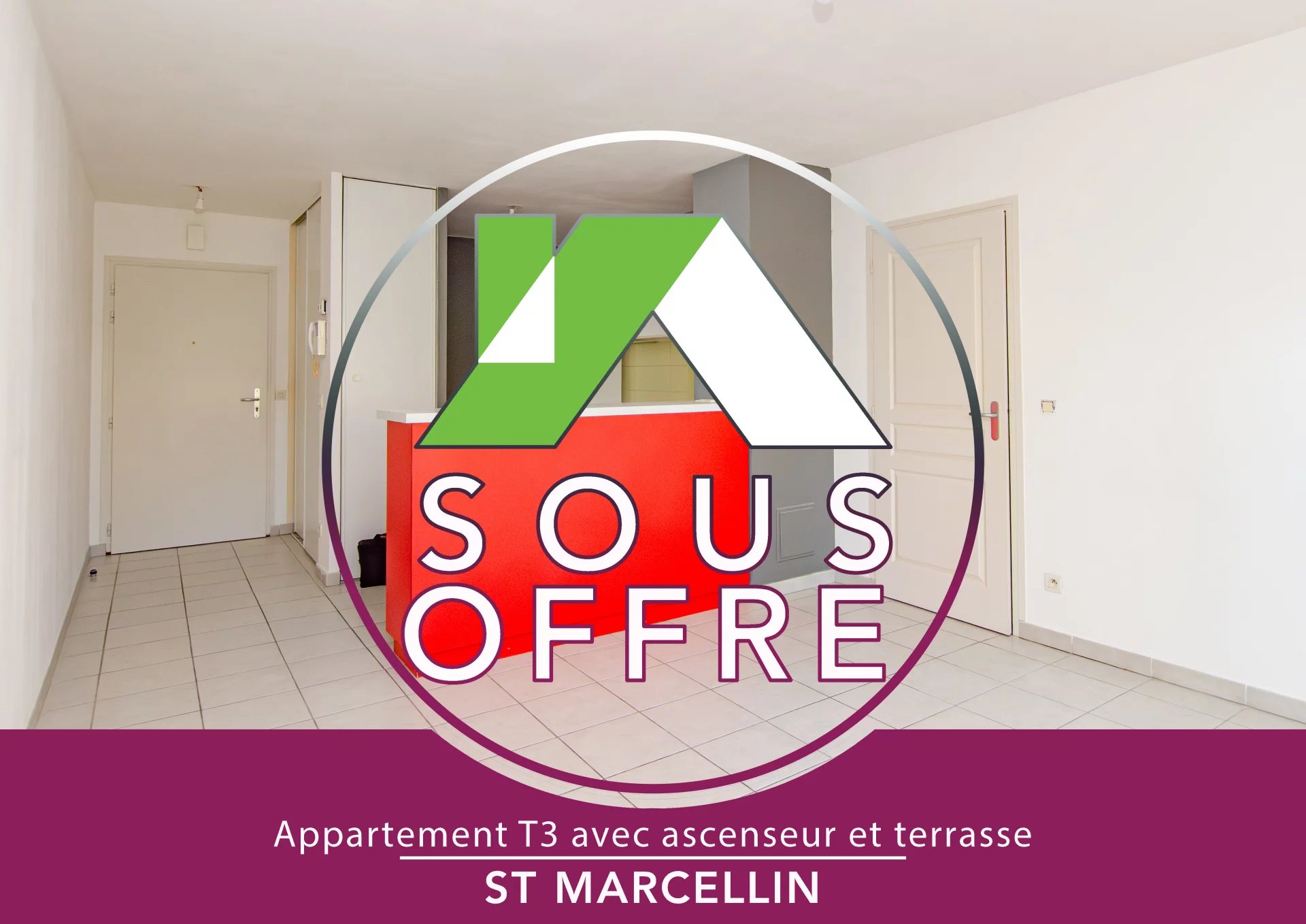 T3 54m² avec terrasse, ascenseur, parking