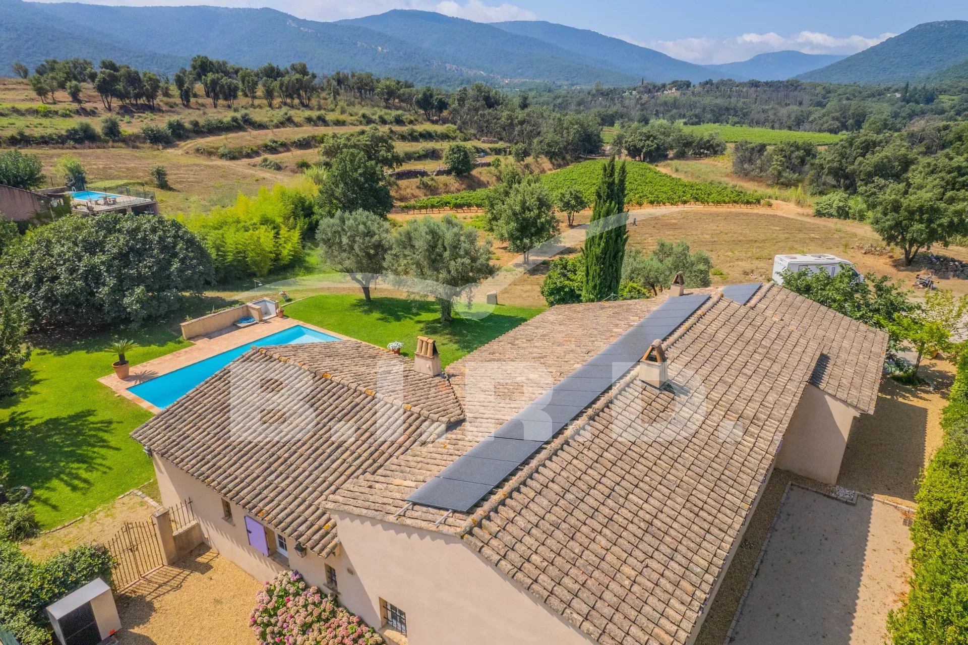 Belle villa provençale bordée de vignes