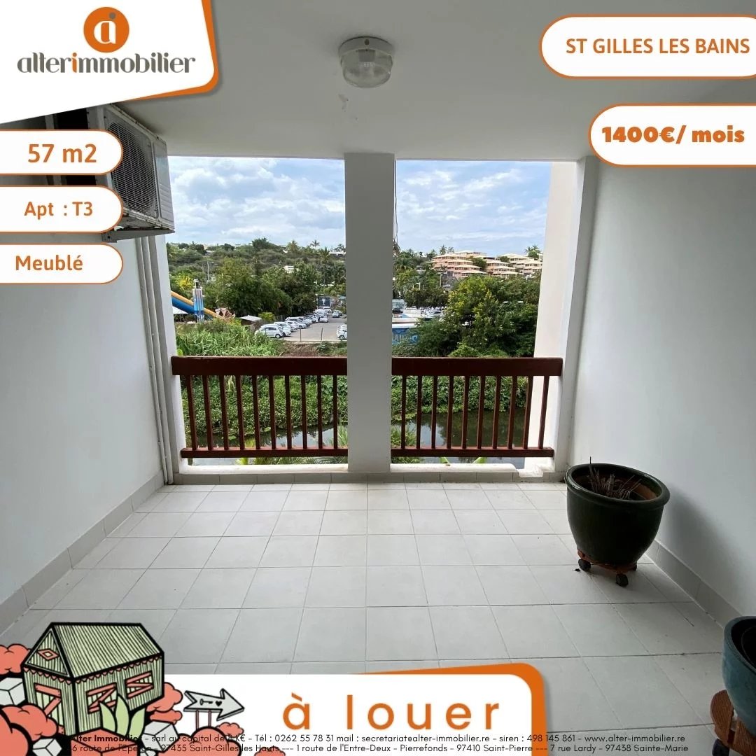 A LOUER - T3 MEUBLE - SAINT GILLES LES BAINS CENTRE VILLE