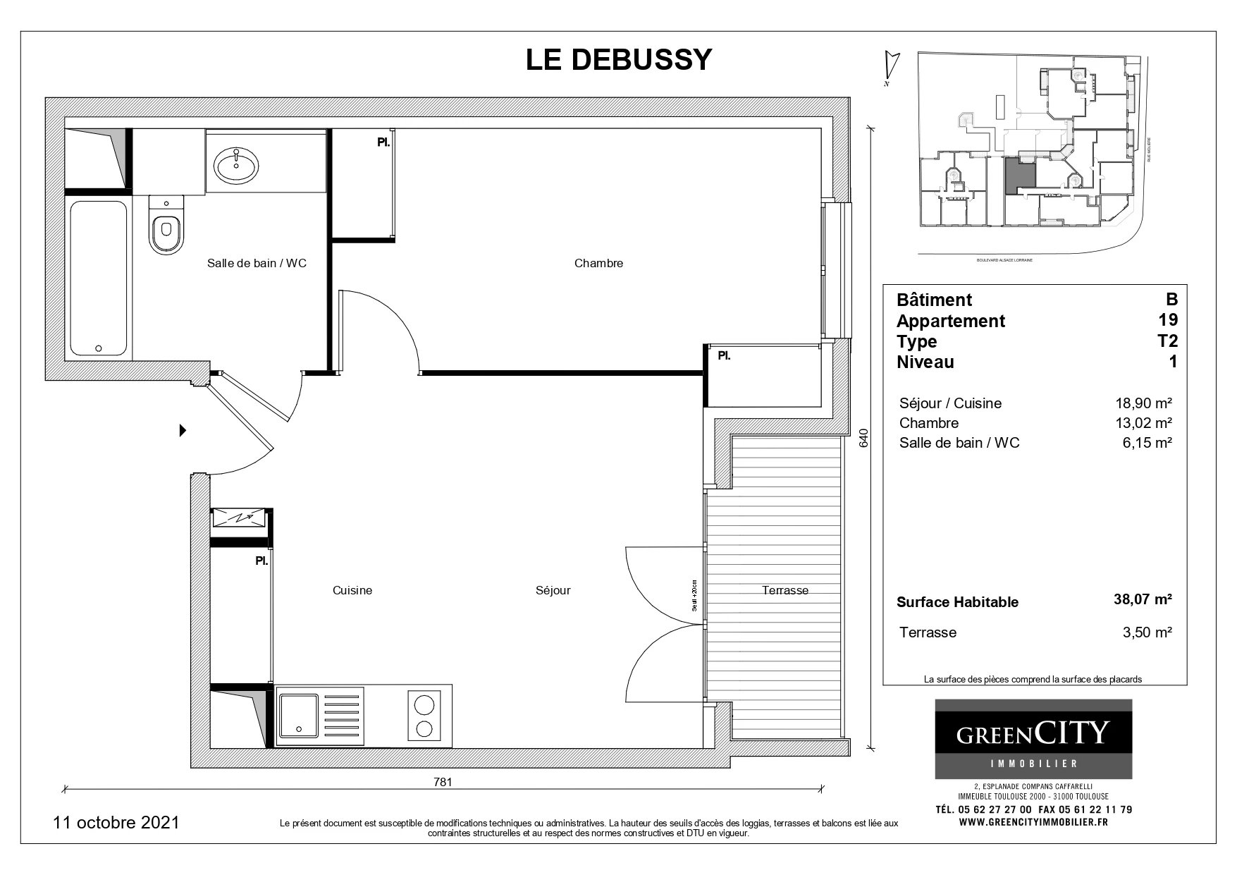 Appartement 2 pièces 38,07m² - LE DEBUSSY