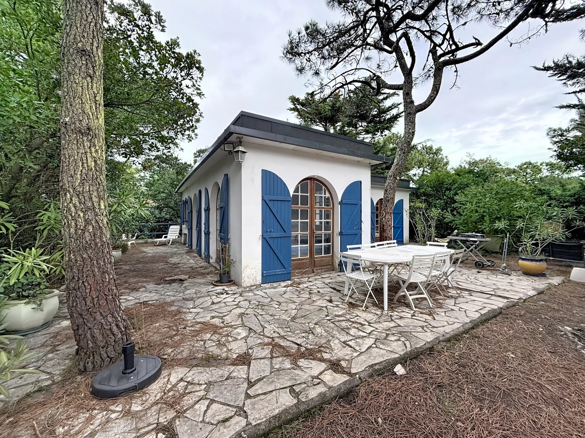 Villa sur un grand terrain arboré, océan à pied