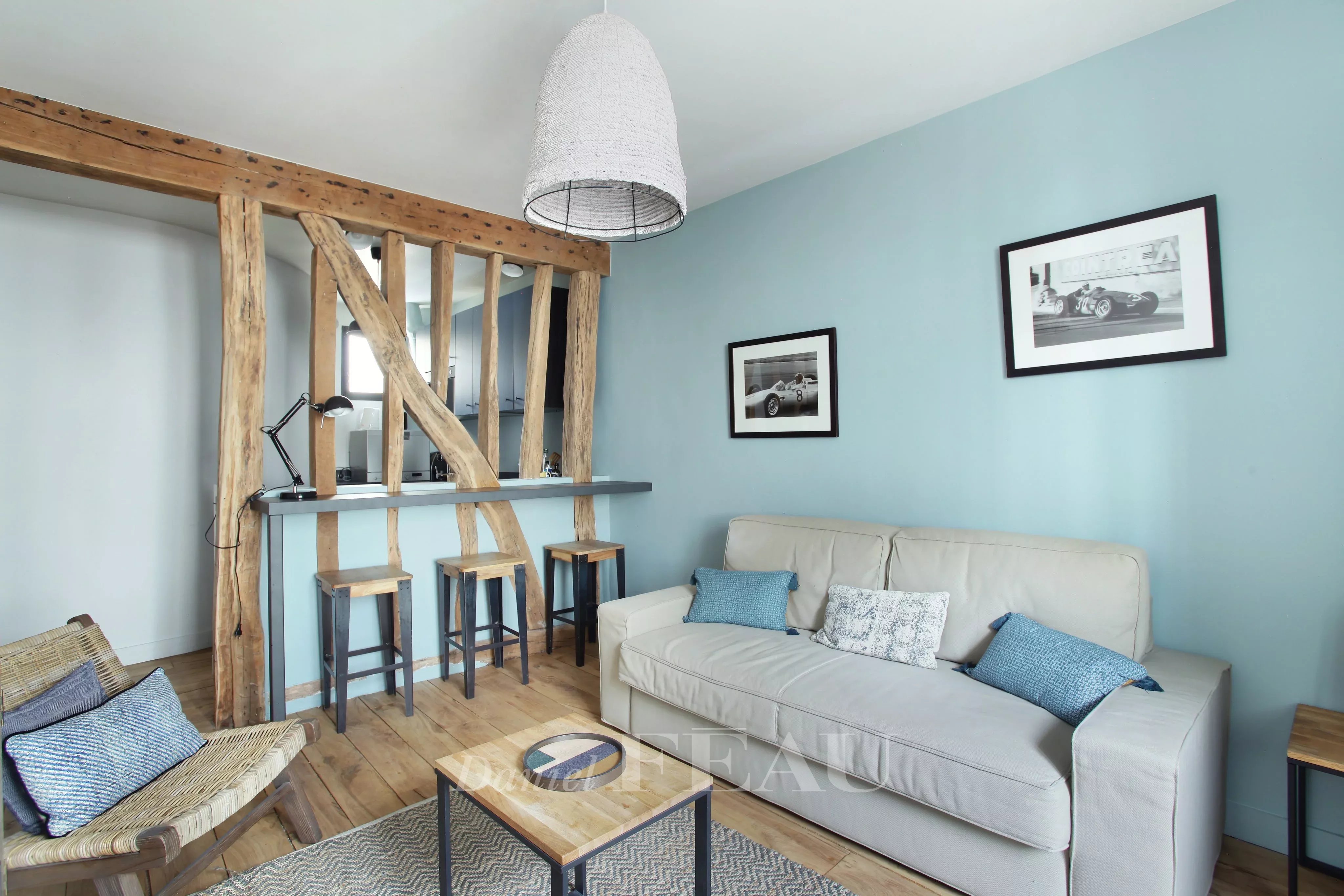 Living-room Wooden floor Kitchen bar