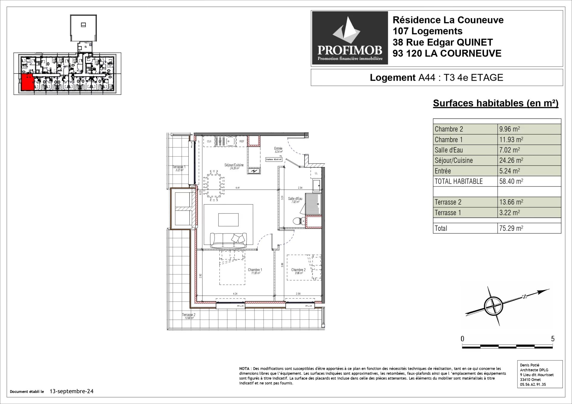 T3 68m² avec terrasse - CENTRE VILLE