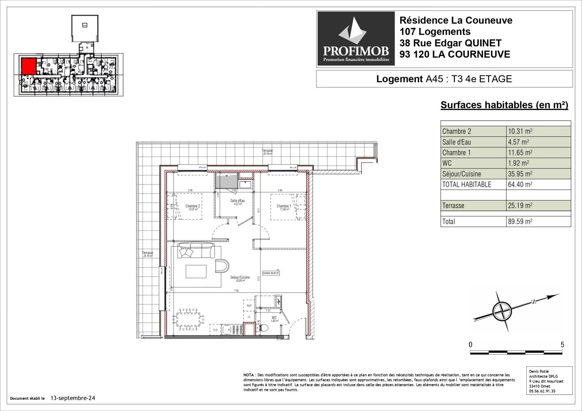 T3 80m² avec terrasse - CENTRE VILLE