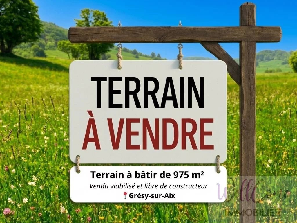 Terrain viabilisé de 975 m² à bâtir  libre de constructeur  Grésy-sur-Aix