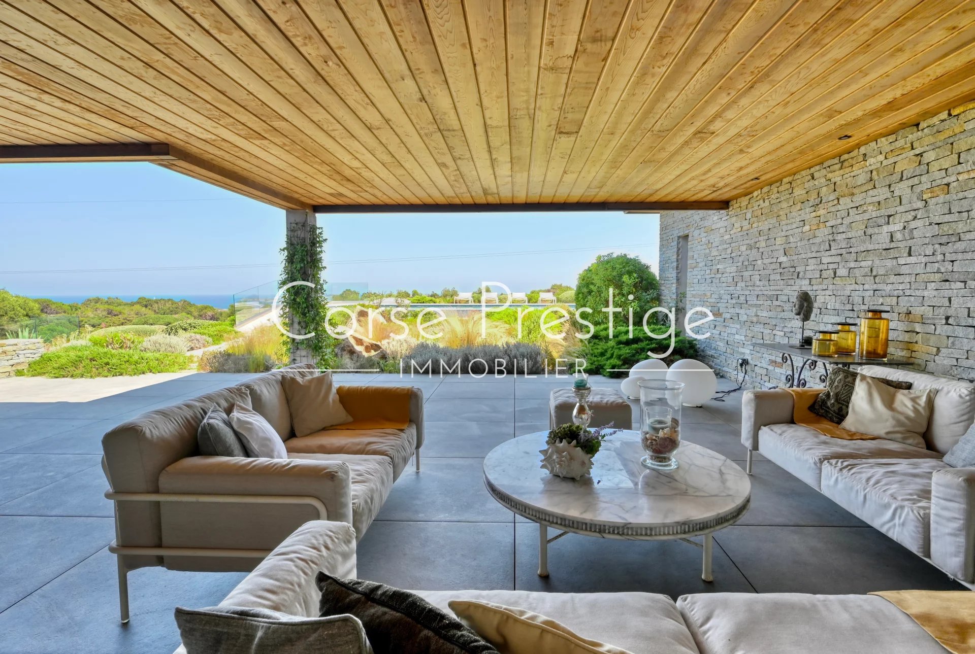 for sale - exceptional luxury villa overlooking piantarella - bonifacio -  corsica image2