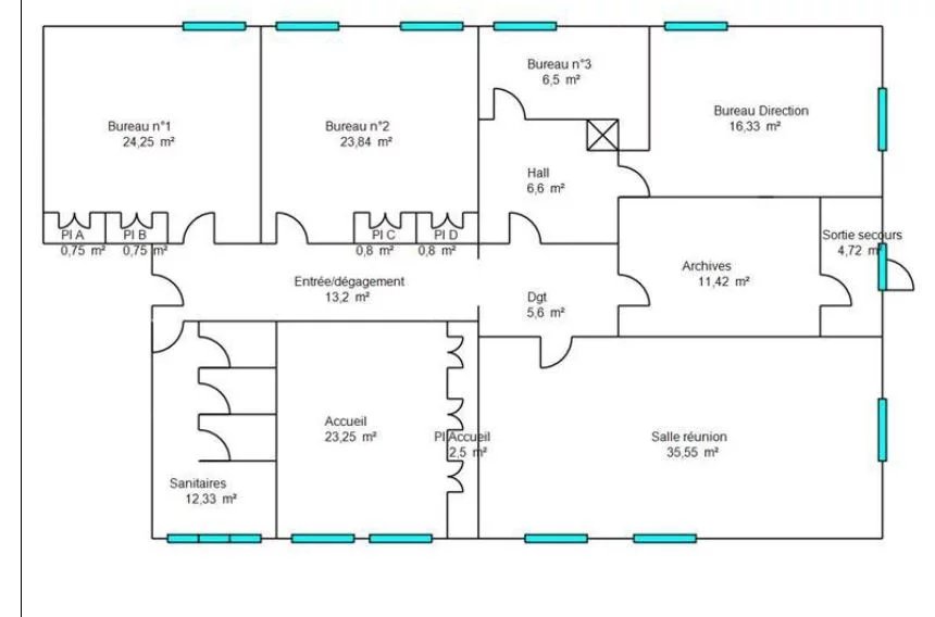 A VENDRE BUREAUX VENELLES 189m2 + PLACES DE PARKING