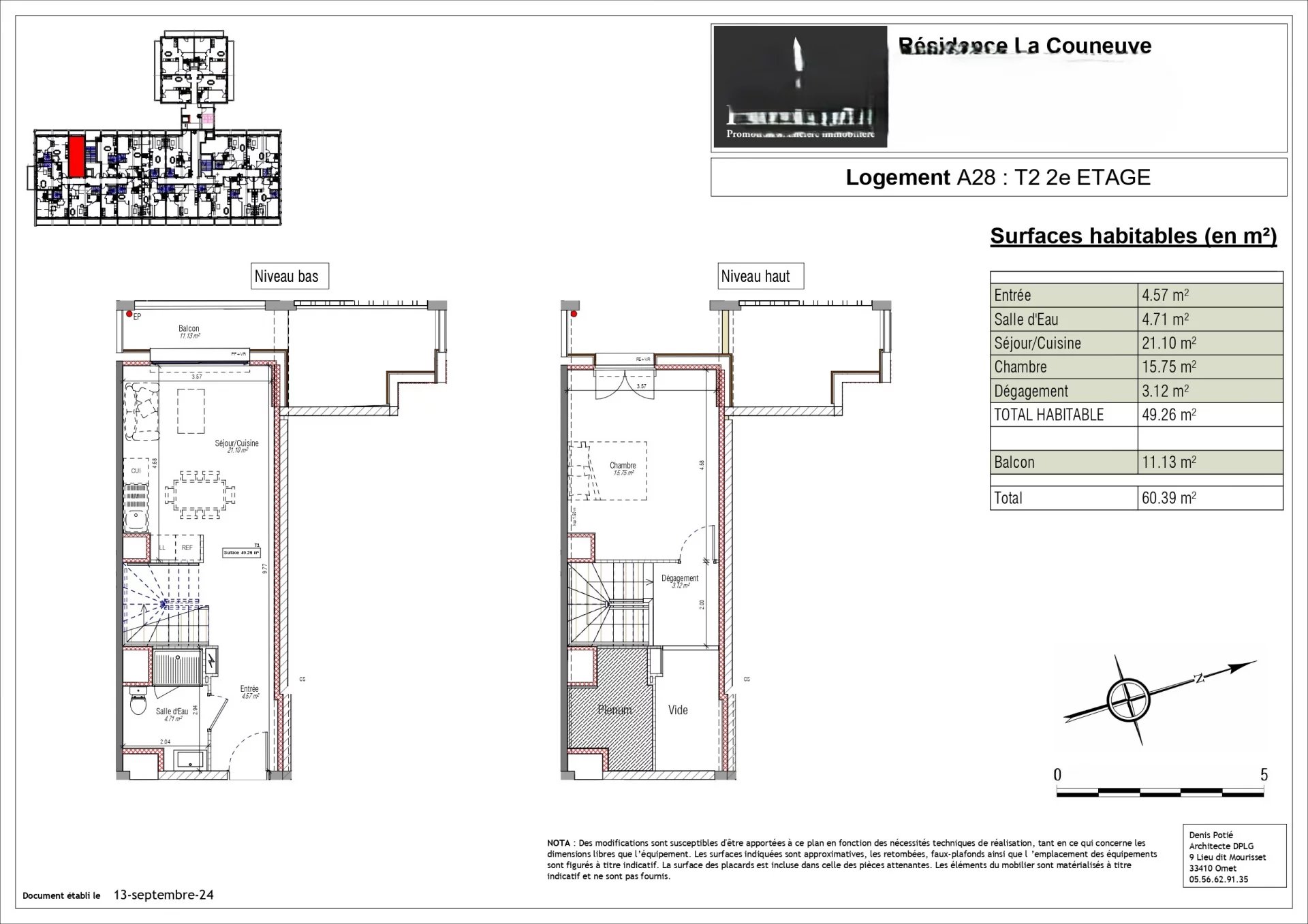 DUPLEX T2 67m² avec balcon - CENTRE VILLE