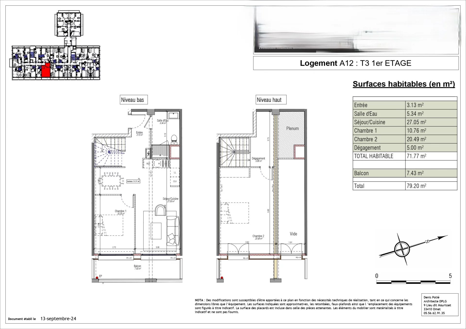 DUPLEX T3 76m² avec balcon - CENTRE VILLE