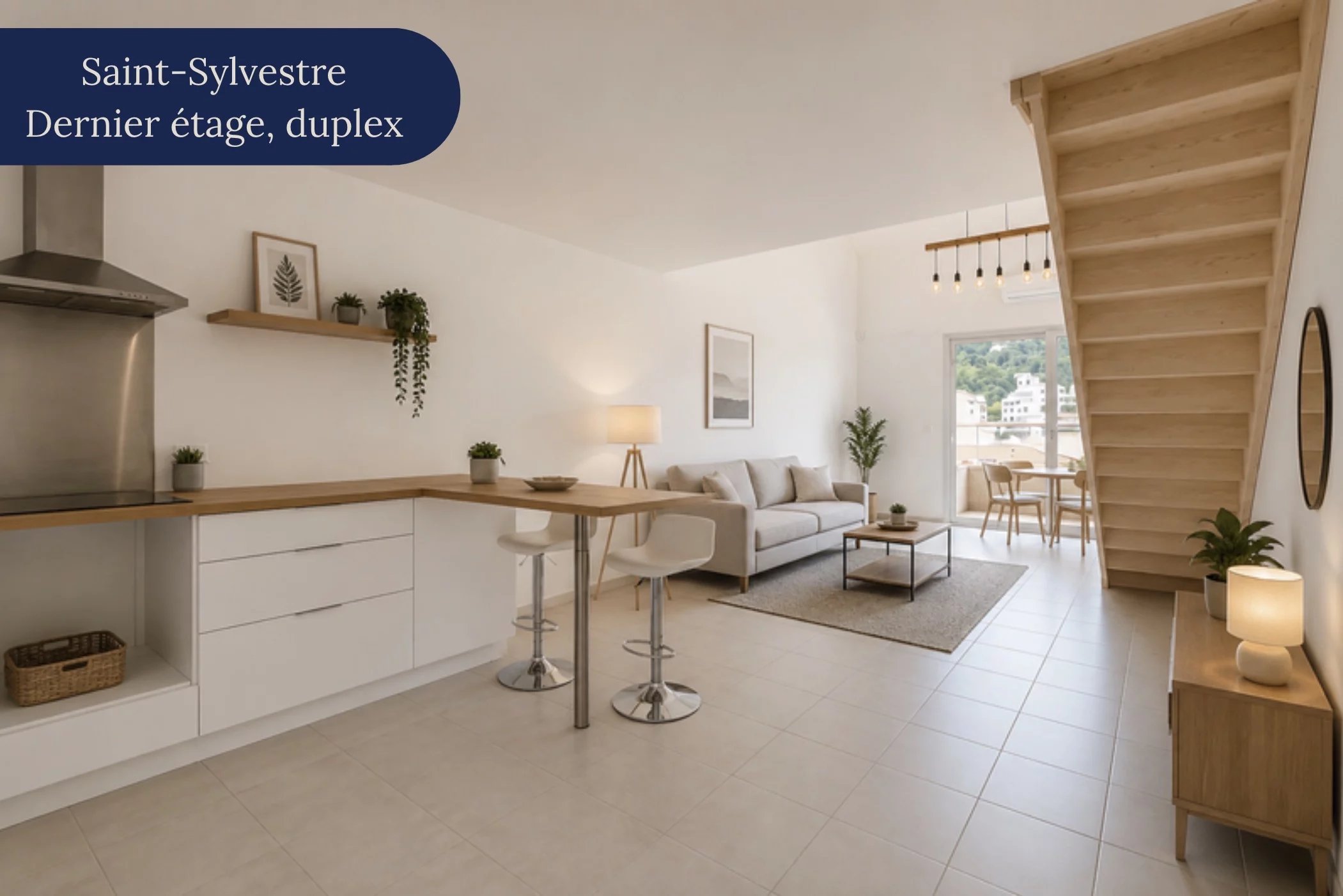 4 pièces 93 m² - Duplex terrasse vue collines - Saint-Sylvestre