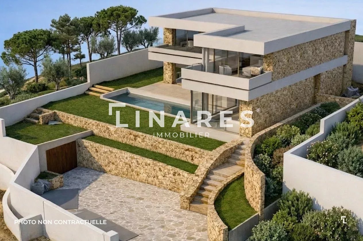 MON PROJET A LA PLAGE - Projet Terrain 700m2 + construction - PC validé pour  villa T6 de 185m2 + Piscine + Garage - 83150 BANDOL