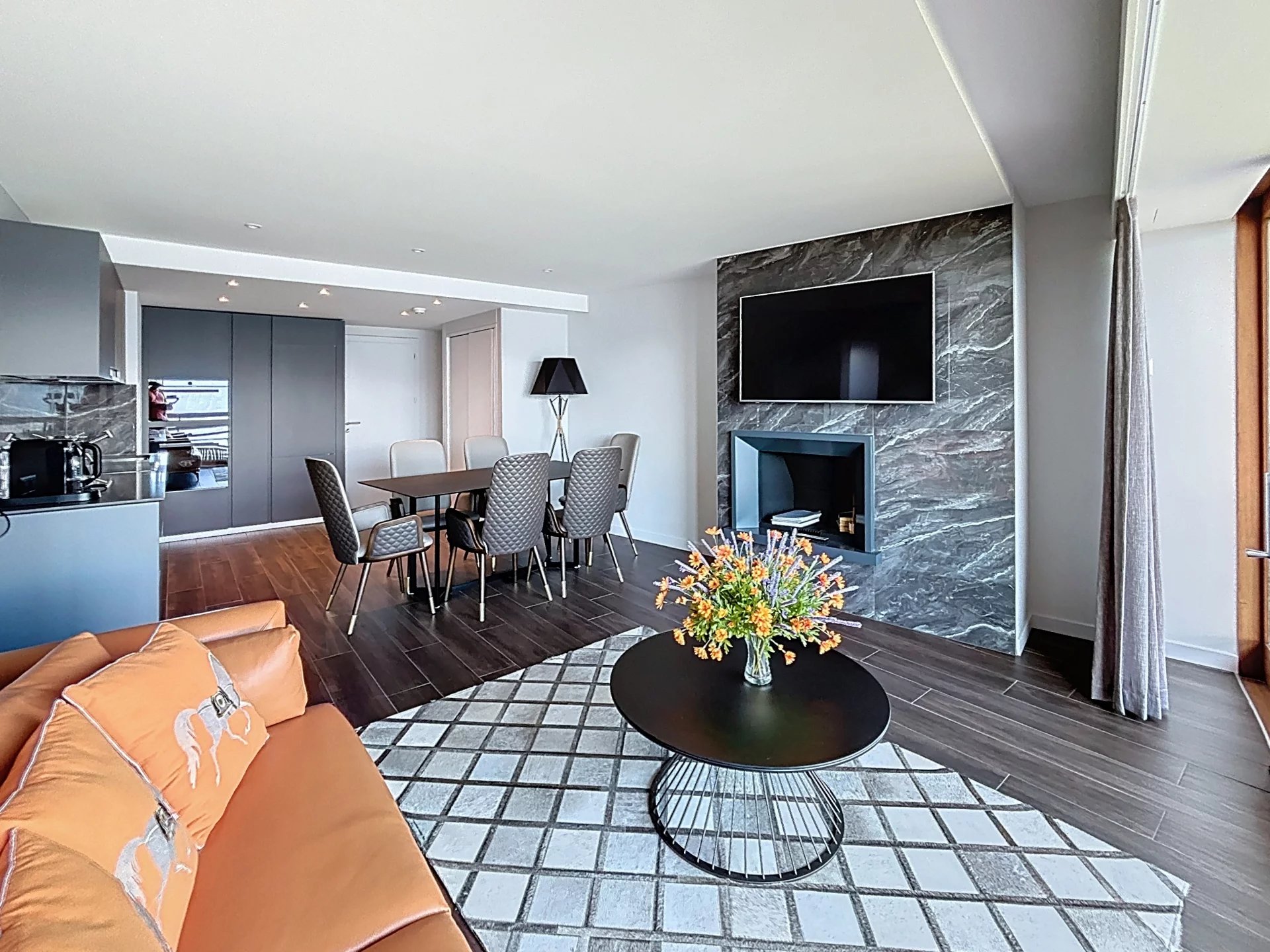 Deux magnifiques appartements de standing reliés avec une avec une vue panoramique sur les Alpes