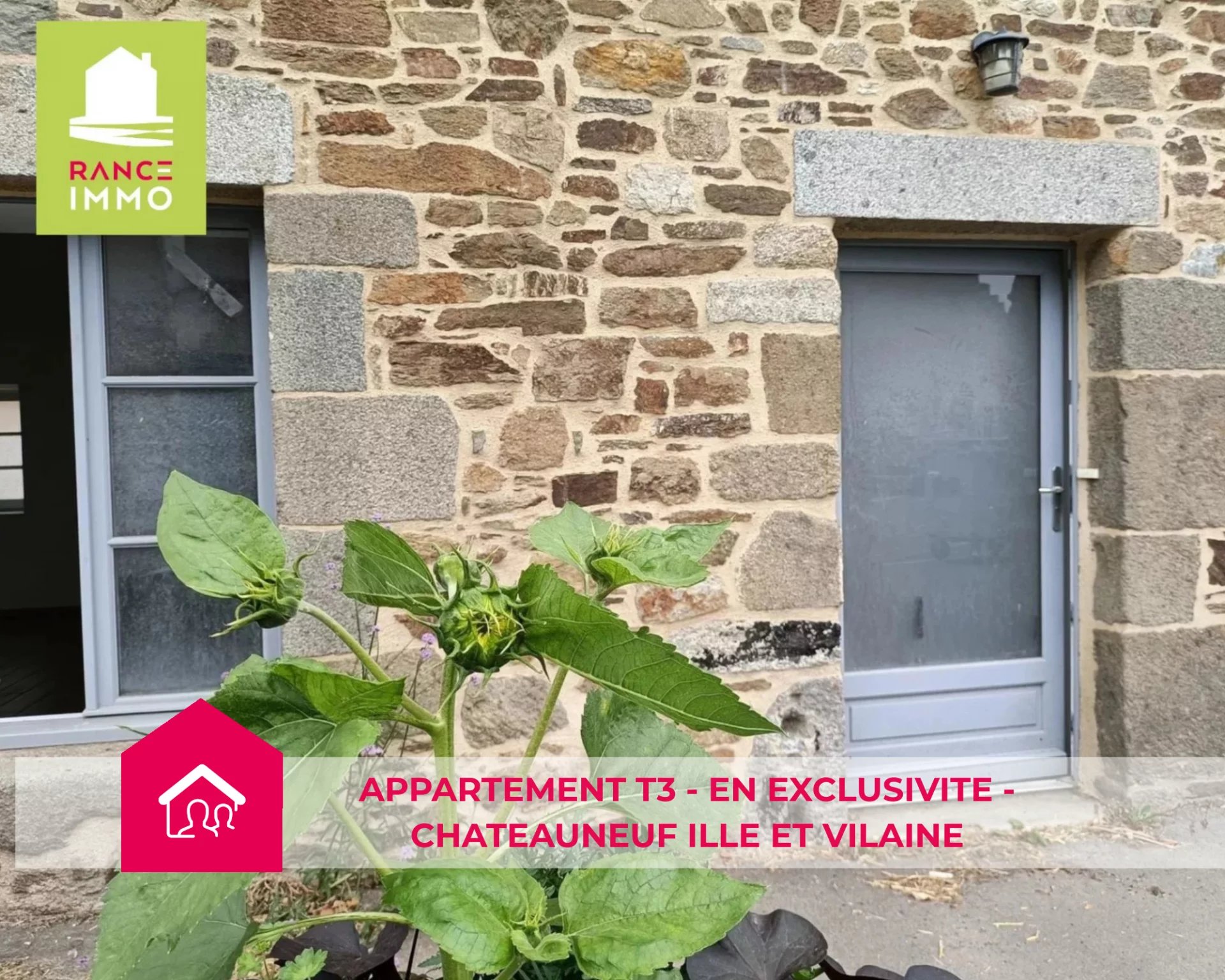 Appartement T3 -EN EXCLUSIVITE- CHATEAUNEUF ILLE ET VIALINE