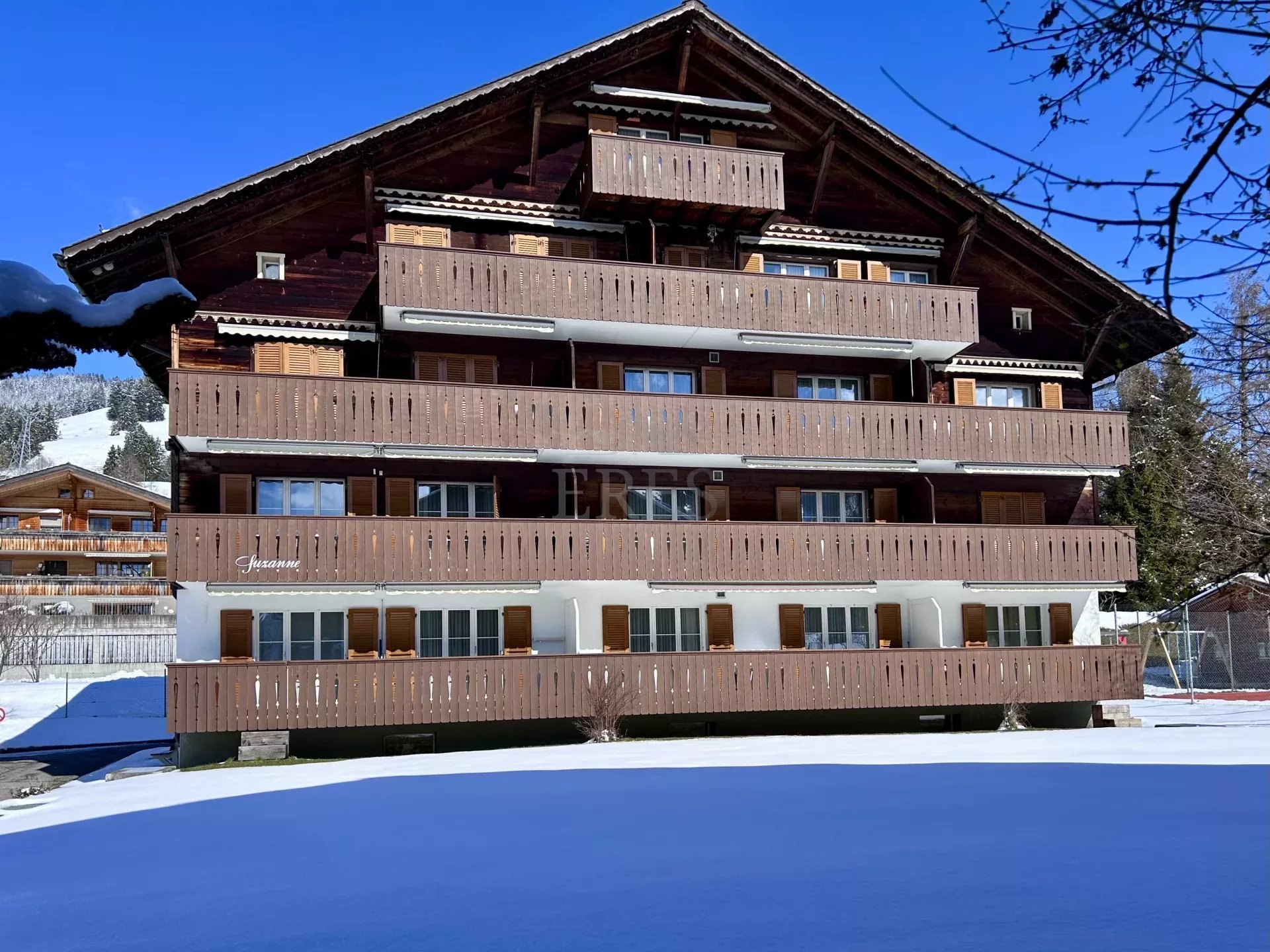 Appartement confortable et récemment rénové dans le centre de Schönried