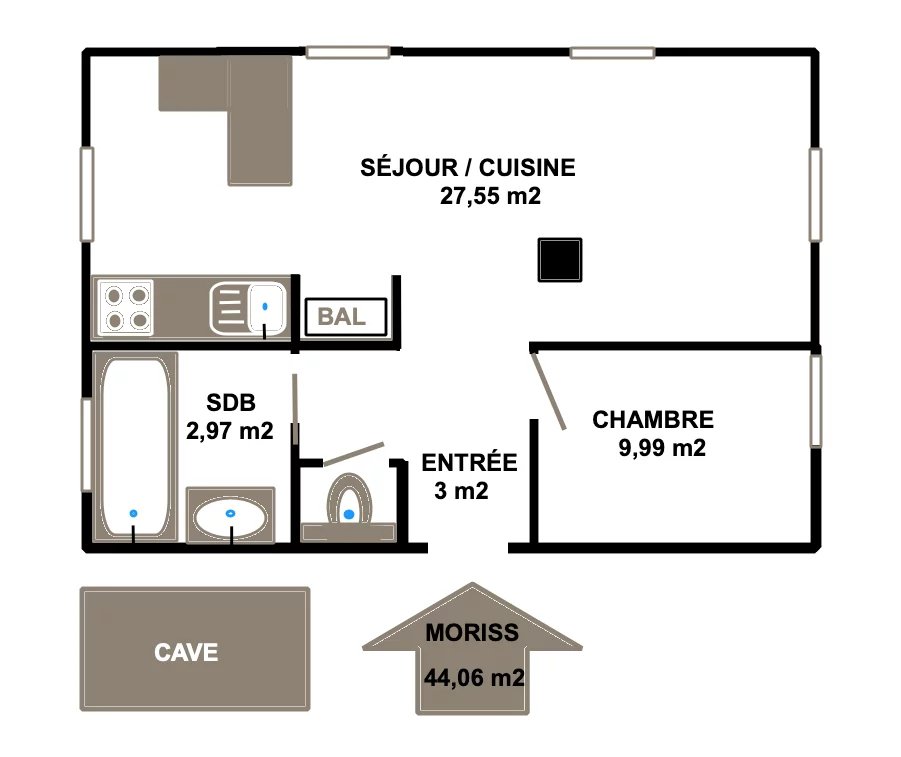 LOCATION VIDE - 2 PIECES de 44,06 m2 REFAIT À NEUF - MONTREUIL - Image 1