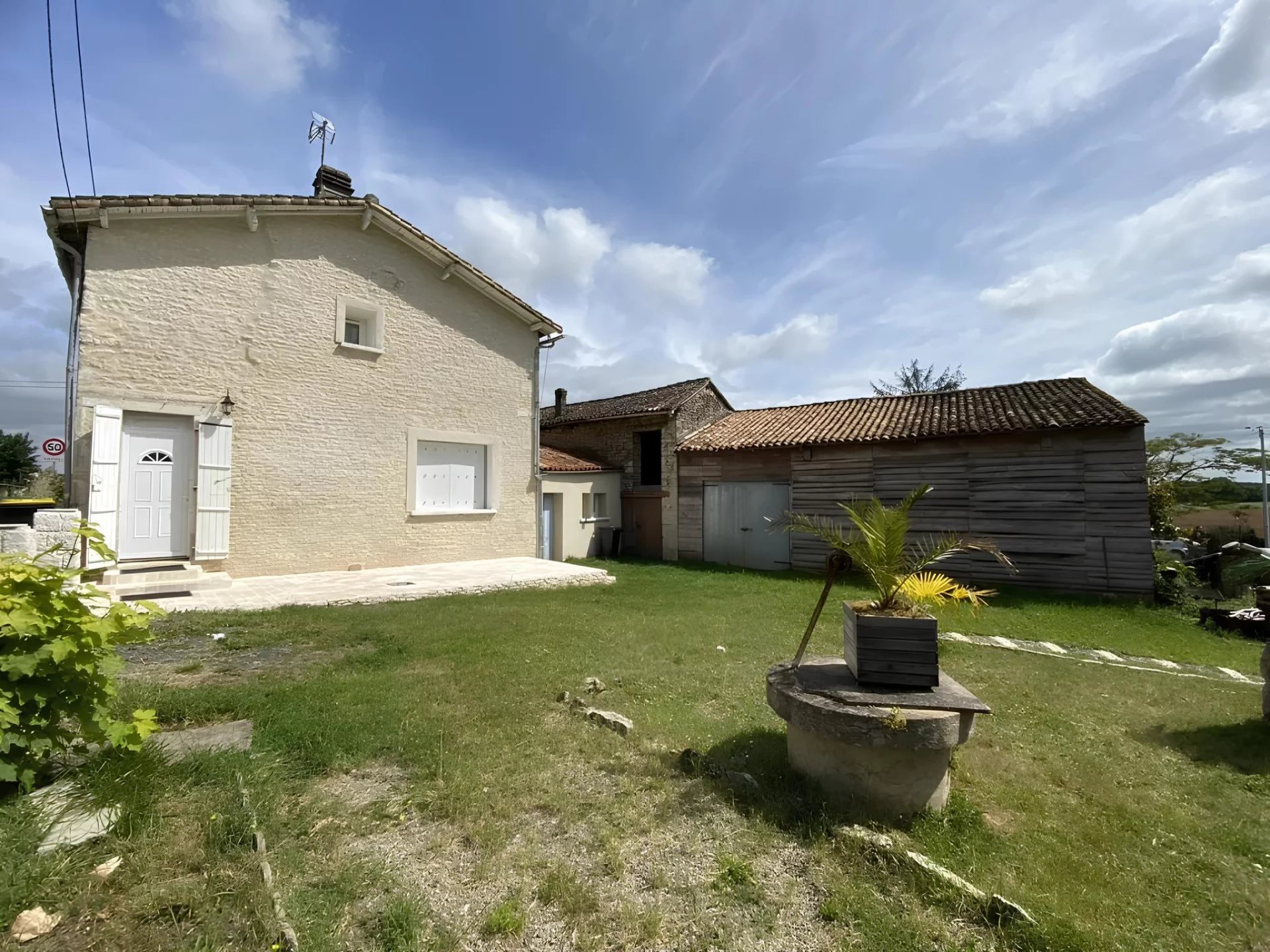 Three-Bedroom Stone House Near Ruffec with Barn and Garden