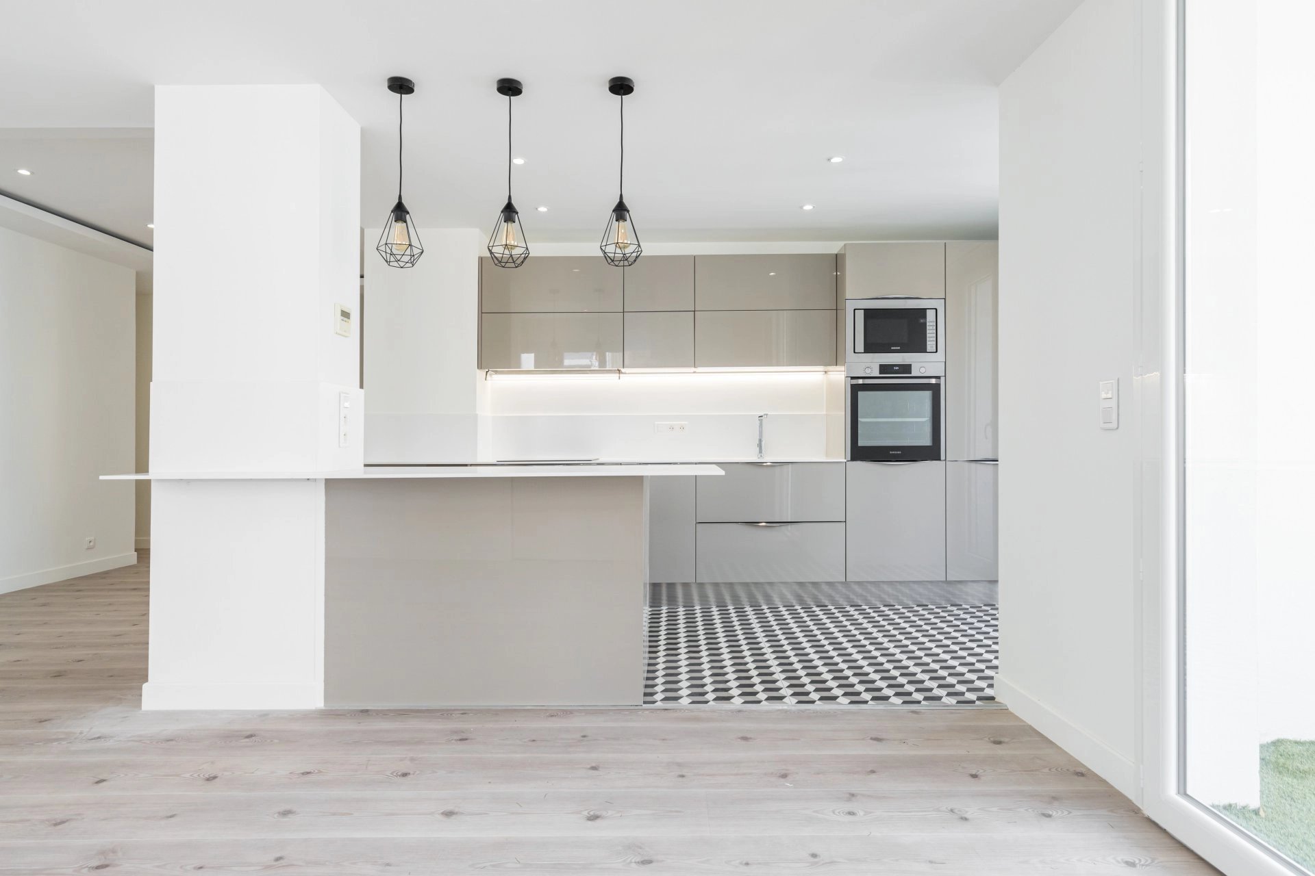 Cuisine Parquet Acier inoxydable