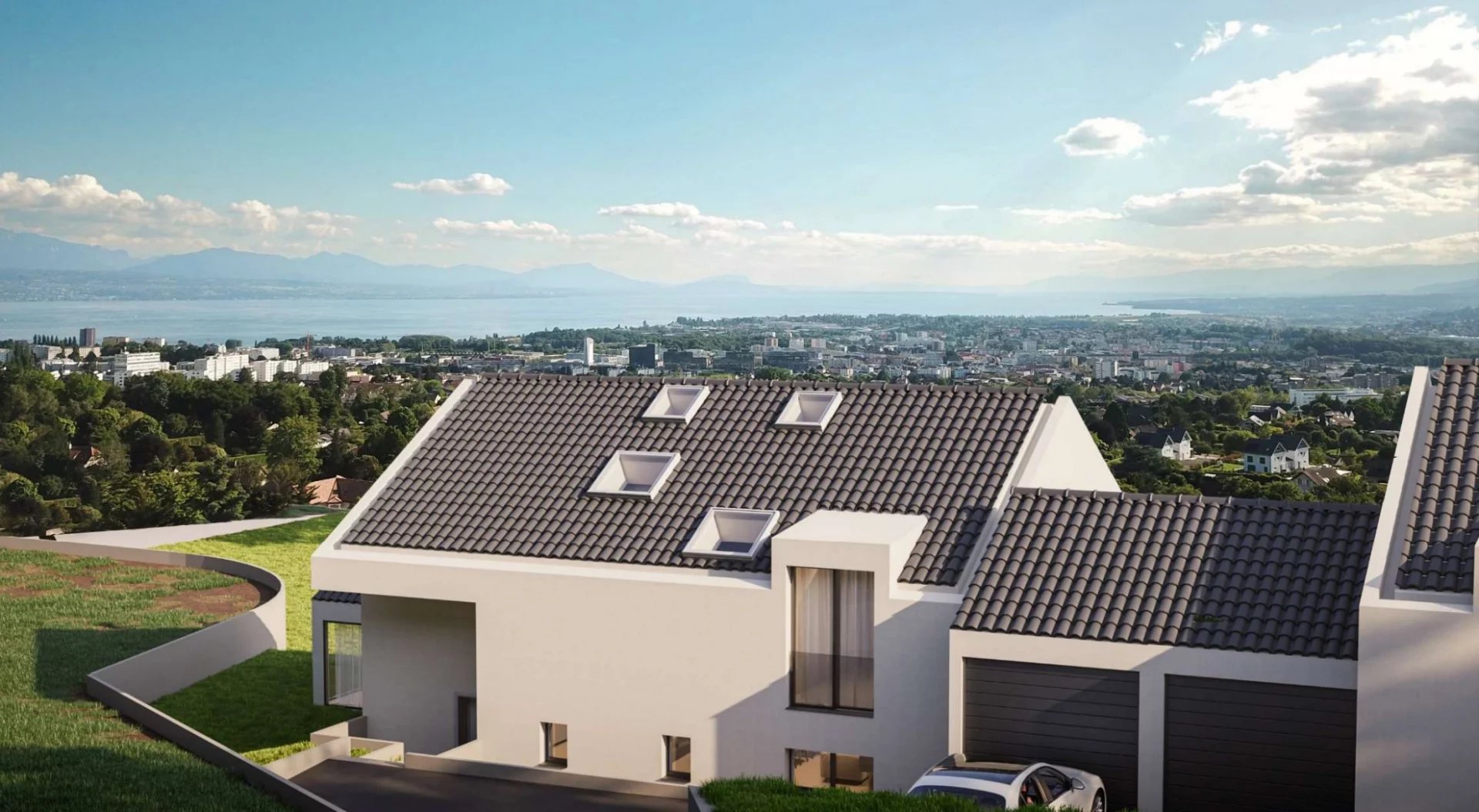 Vue imprenable sur la ville de Lausanne et le lac