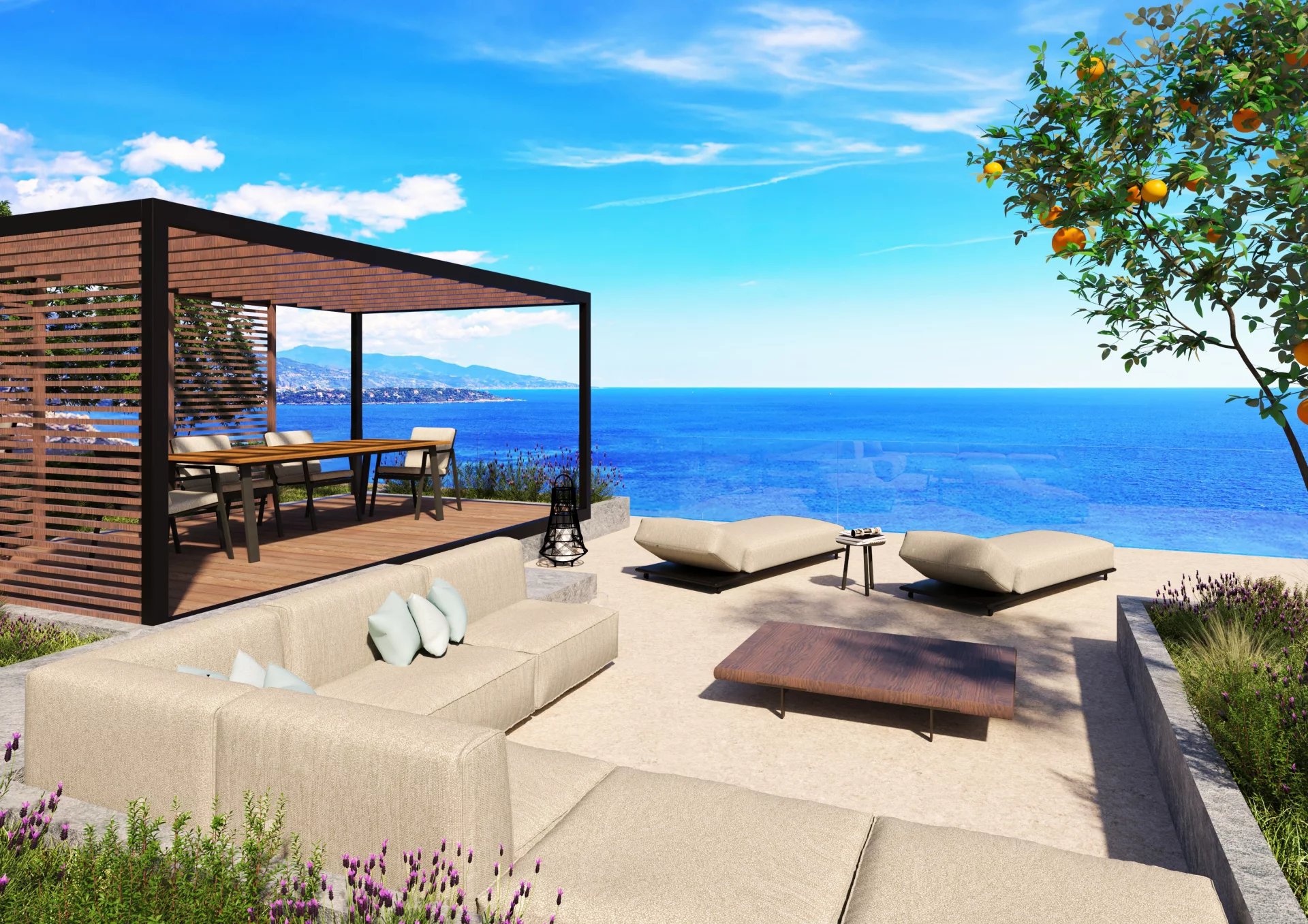 CAP D'AIL - Région PACA - Vente Appartement 4 pièces neuf de prestige - Dernier étage - Vue mer